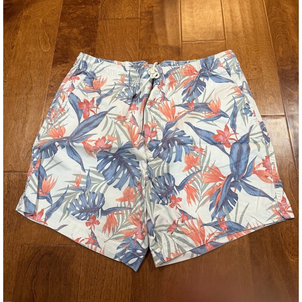 American Eagle men’s flex trekker shorts tropical elastic waist tie size large